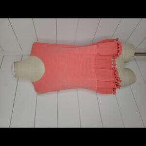 NWT Boutique Heimish USA Small peach pink cotton sleeveless peplum top